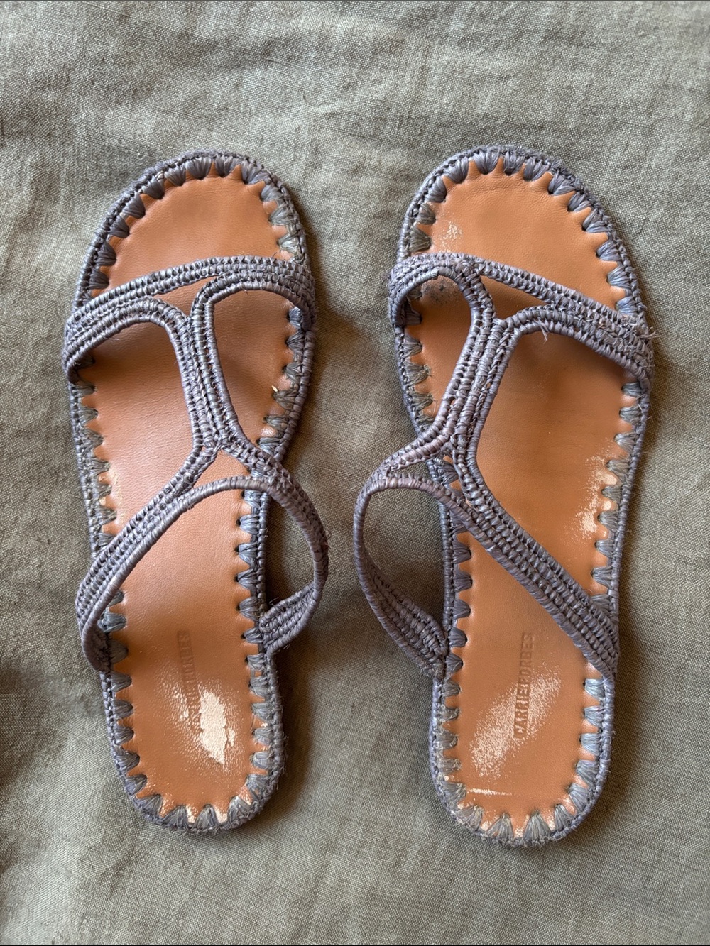 Carrie Forbes violet woven Strap Sandals